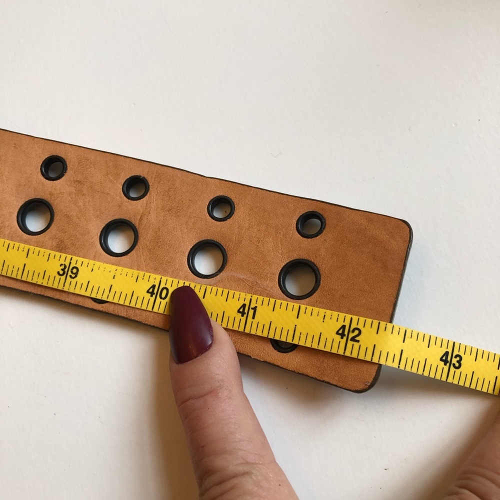 Copper Metallic Riveted Genuine Leather Belt | Medium 39 | Unisex - Picture 6 of 6